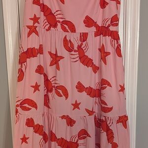 J. Crew Pink Dress with Red Accents